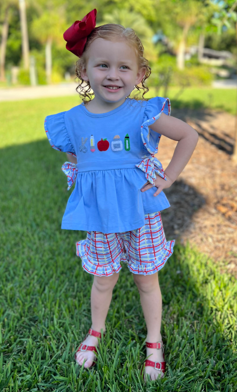 Back to School Girls Short Set