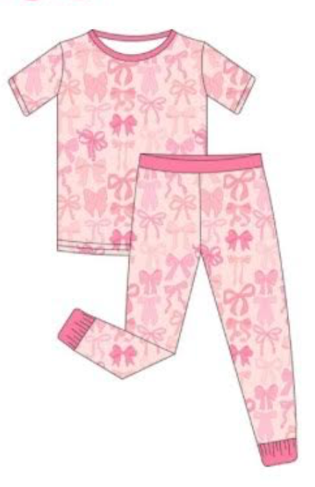 Ribbons and Bows 2 Piece Pajamas