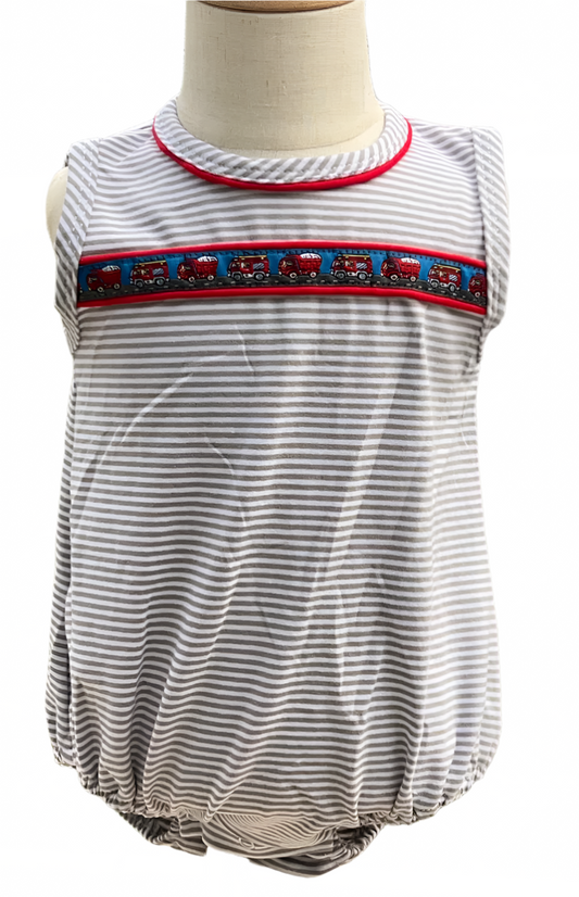 Grey Stripe Truck Ribbon Bubble