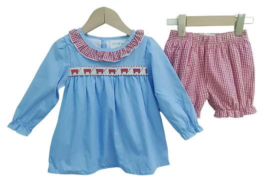 Red Wagon Ribbon Bloomer Set