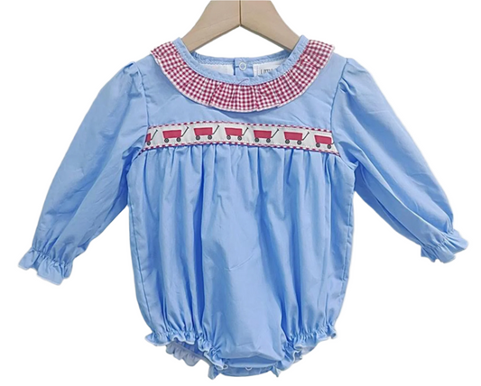 Girls Red Wagon Ribbon Bubble