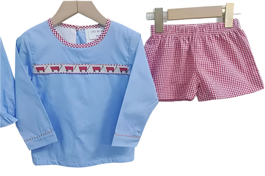 Red Wagon Short Set