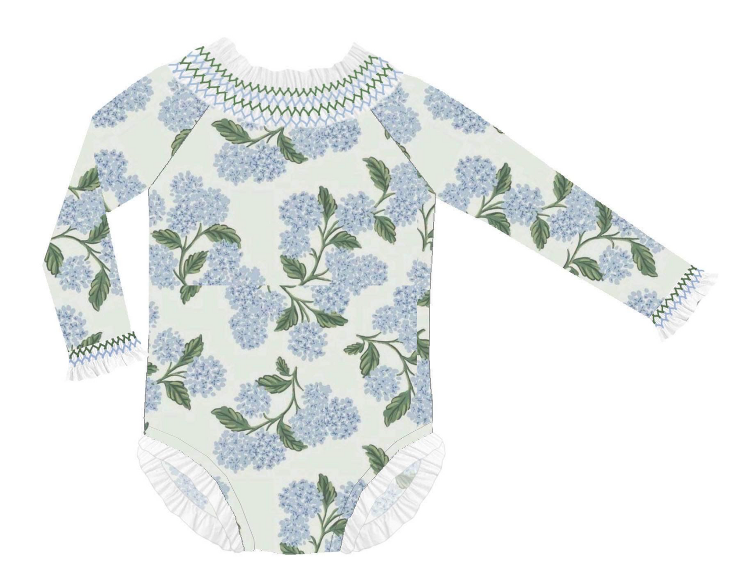 Smocked Hydrangea Swim 1 Piece