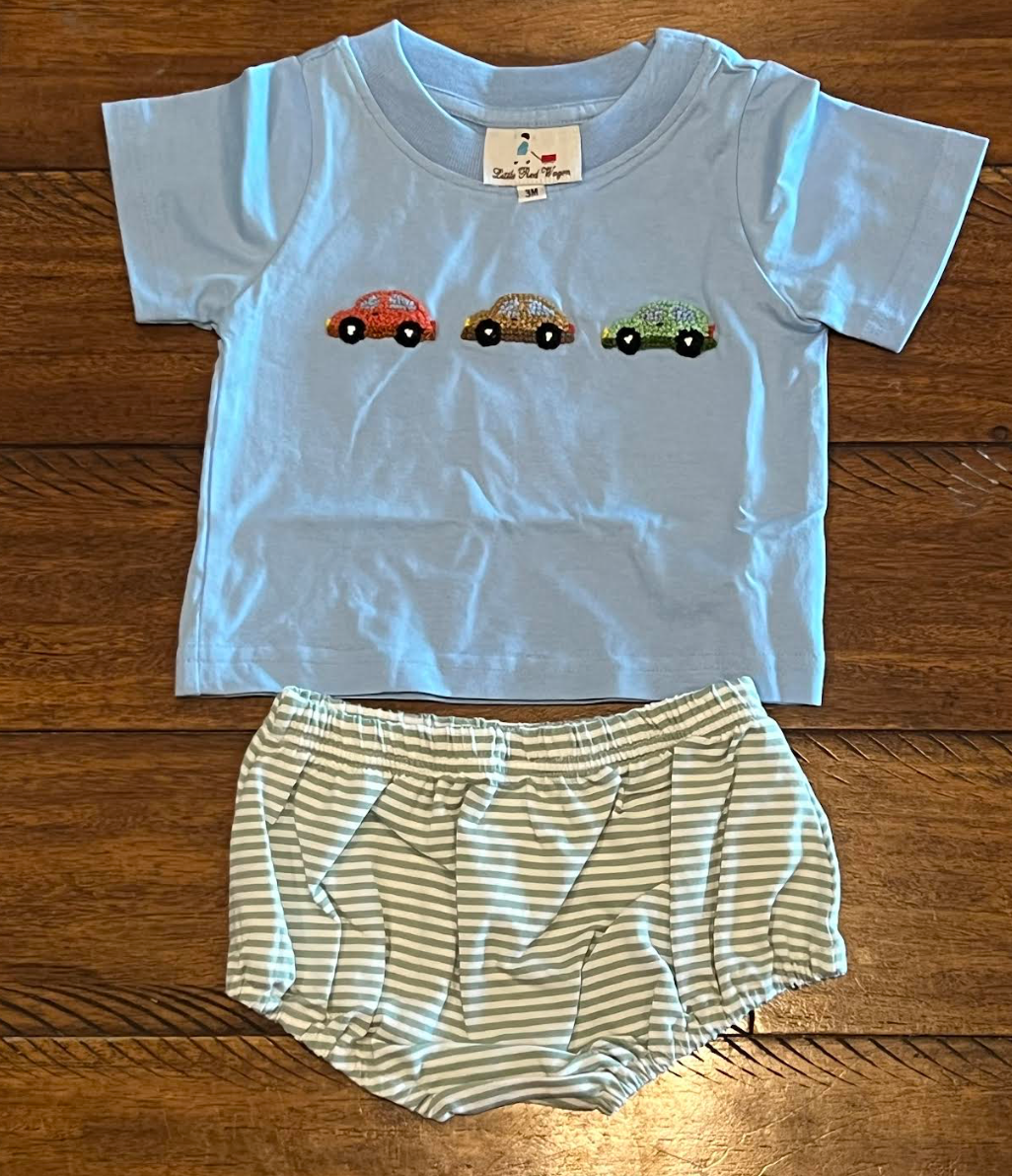 French Knot Car Diaper Set