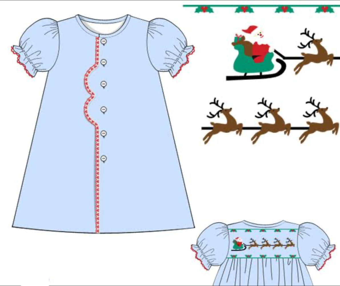 PREORDER: Here Comes Santa Claus Girls Dress (ETA SEPTEMBER)