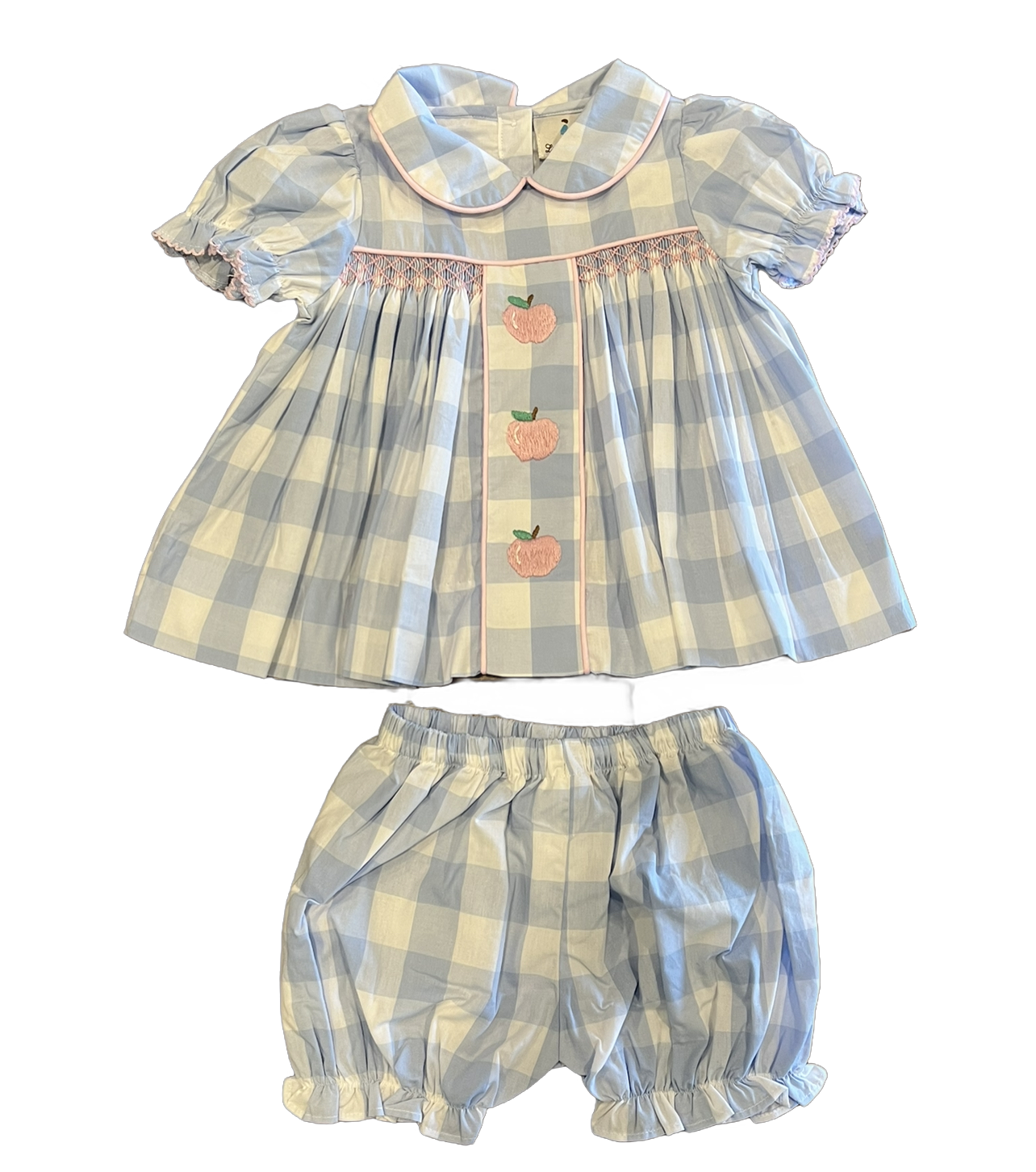 Blue buffalo Check apple bloomer set