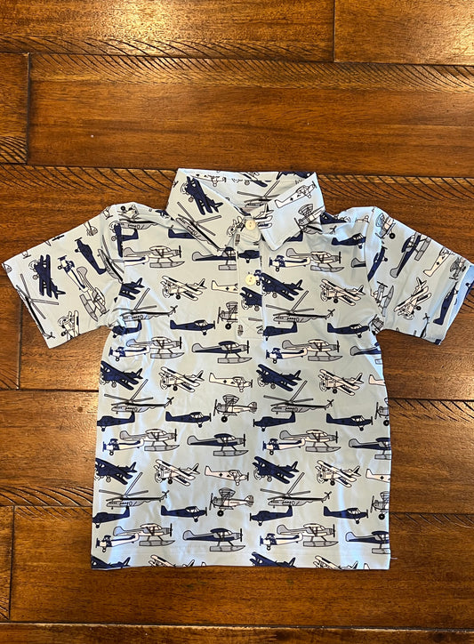 Athletic Style Airplane Polo
