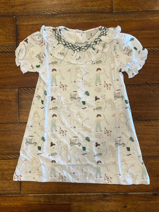 Girls Smocked Golf Dress