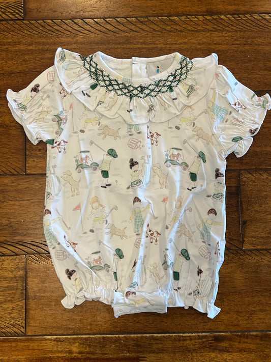 Girls Smocked Golf Bubble