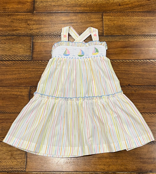 Smocked sailboat dress