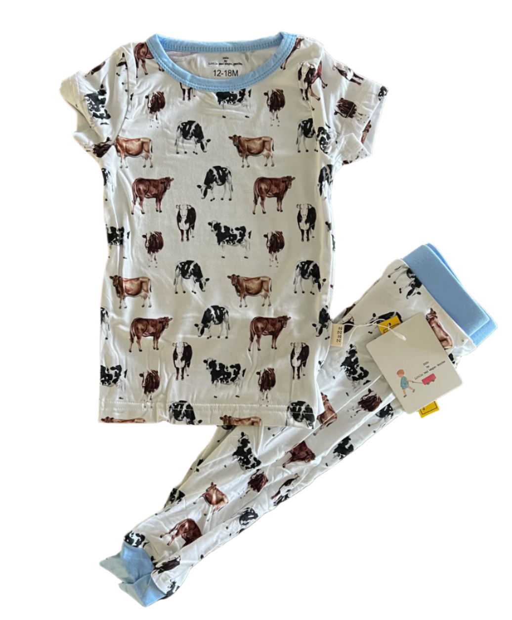 cow 2 piece bamboo pajama