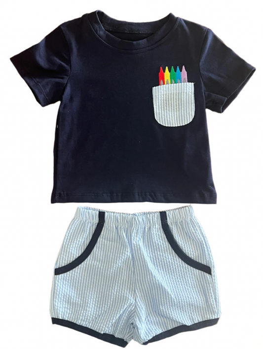 Boys Crayon Short set