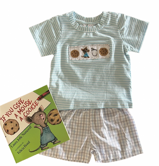 cookie mouse boys short set