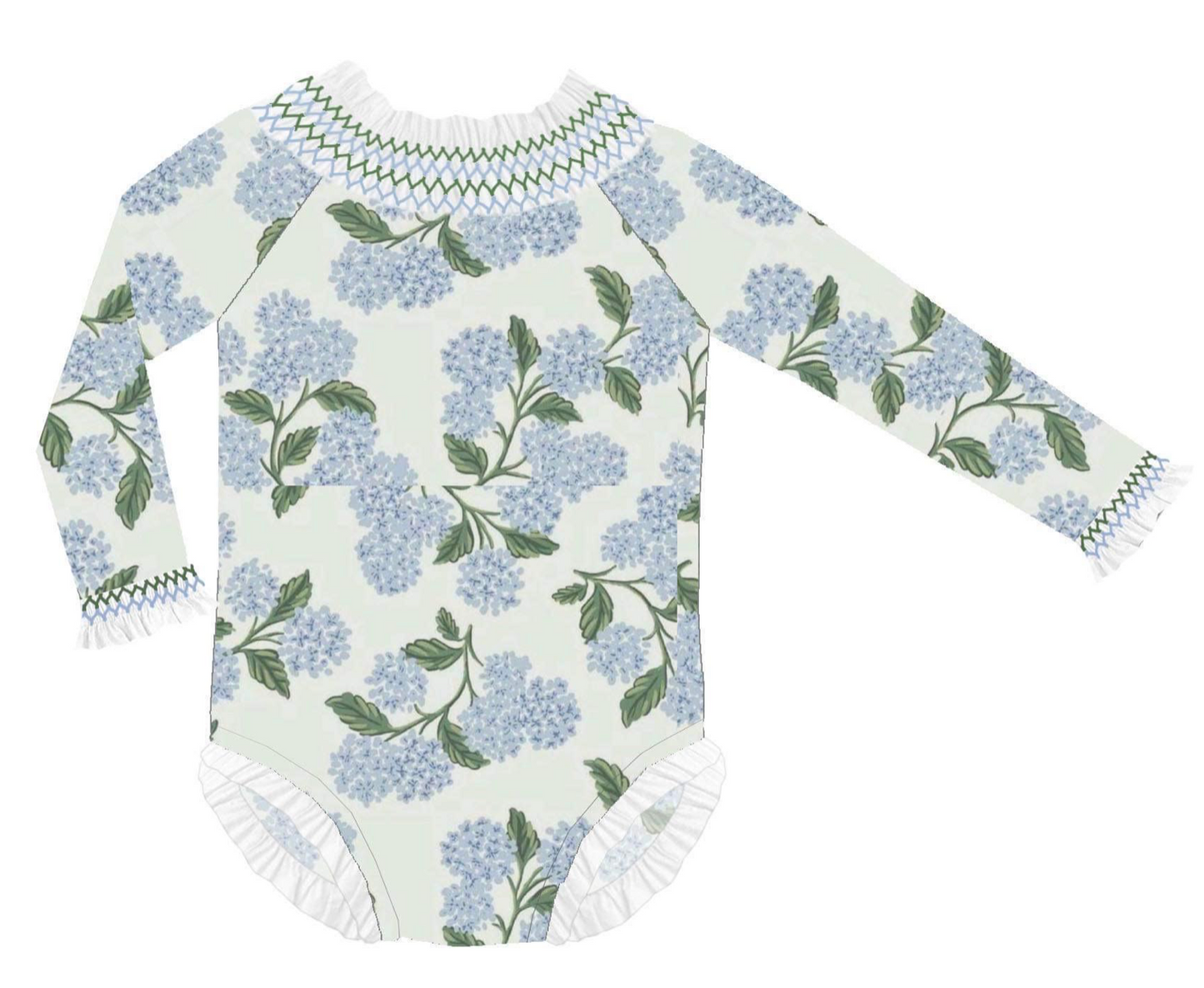 Smocked hydrangea 1 piece Swimsuit