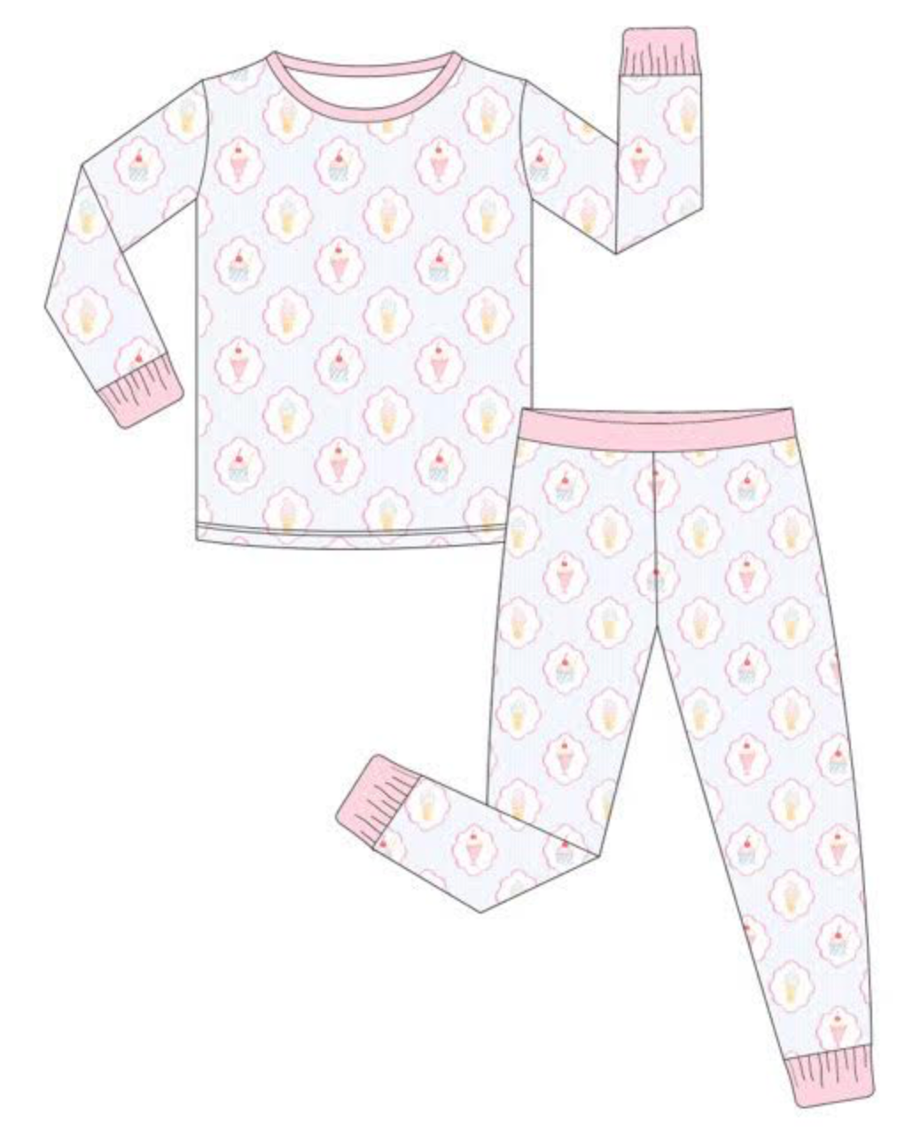 Ice Cream 2 Piece Bamboo Pajama