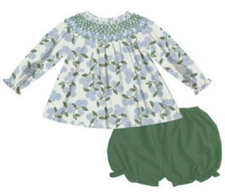 Smocked Hydrangea Bloomer Set