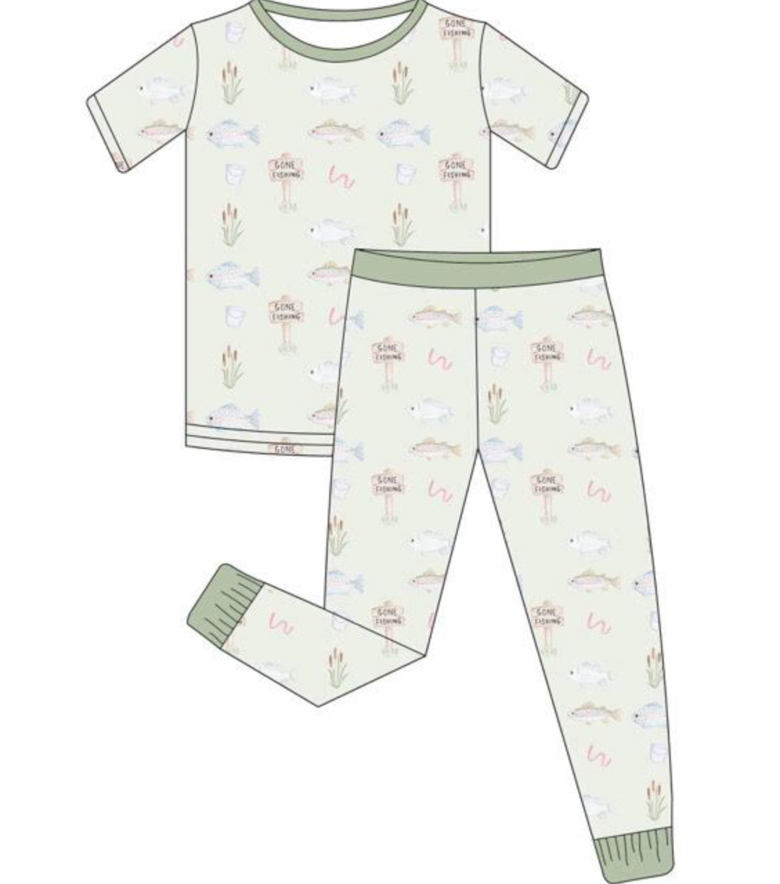 Bamboo Gone Fishing 2 Piece Pajama