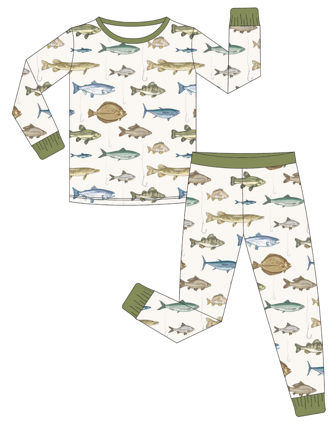 Gone Fishing 2 Piece Pajama