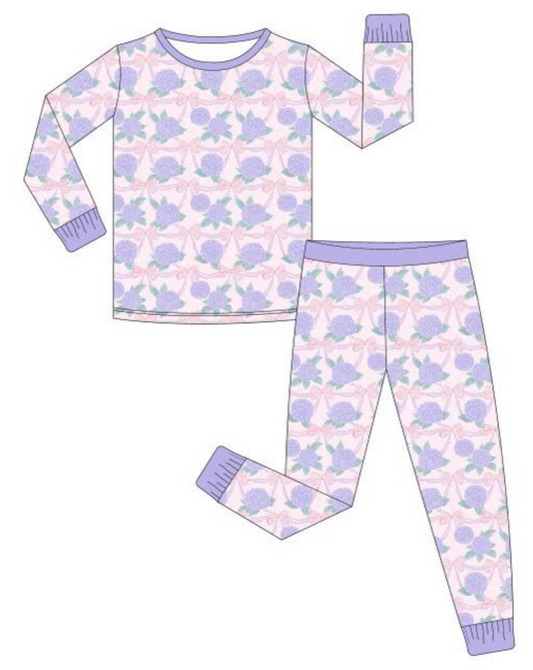 Pink Hydrangea 2 Piece Pajama