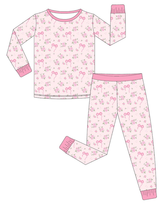 Bows and Floral 2 Piece  Pajama