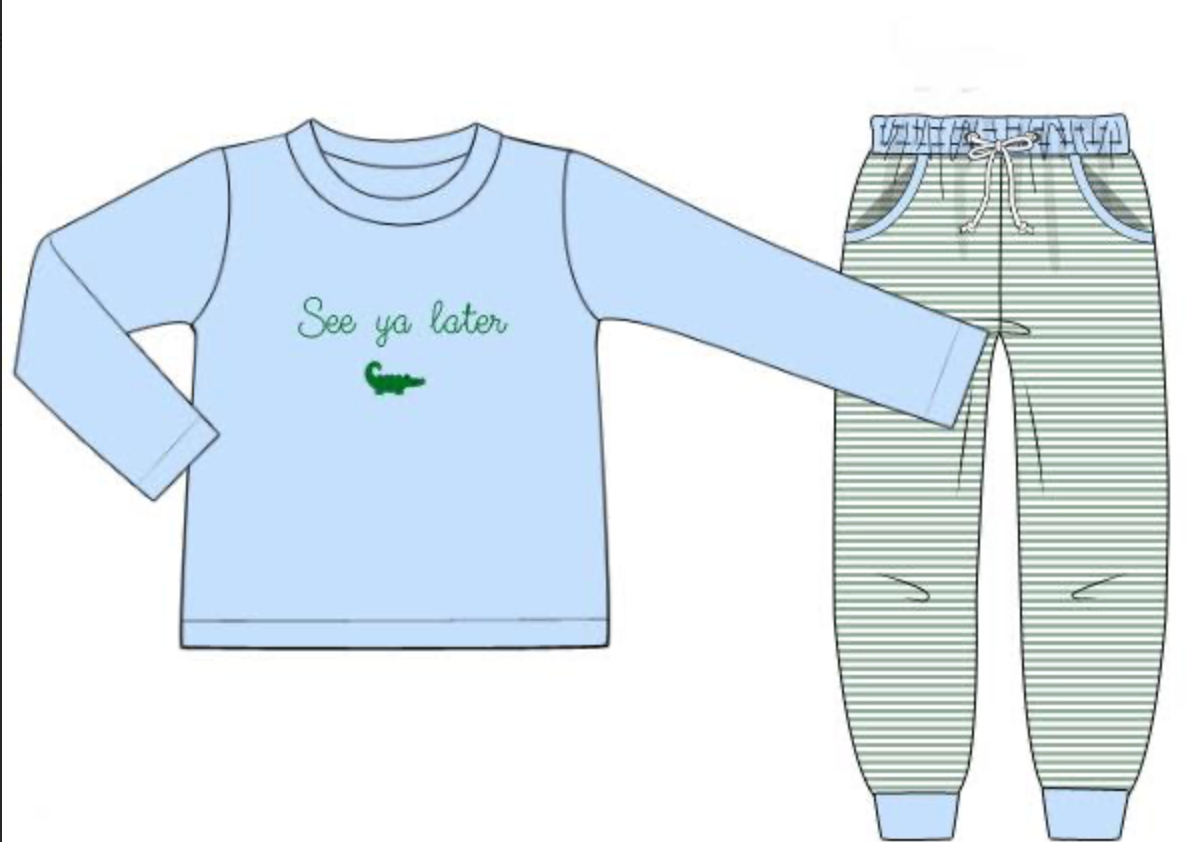 See Ya Later Alligator Jogger Set (ETA AUGUST)