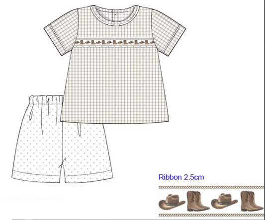 PREORDER:Cowboy Ribbon Short Set (ETA October)