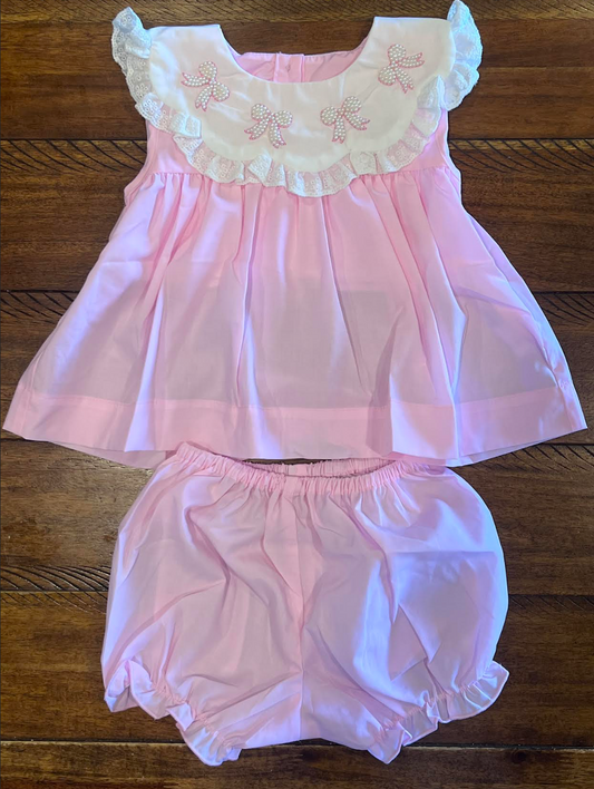 Pearl Bow Bloomer Set