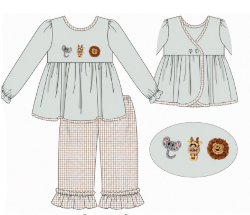 PREORDER: Take me to the Zoo Girls Pant Set (ETA DECEMBER)
