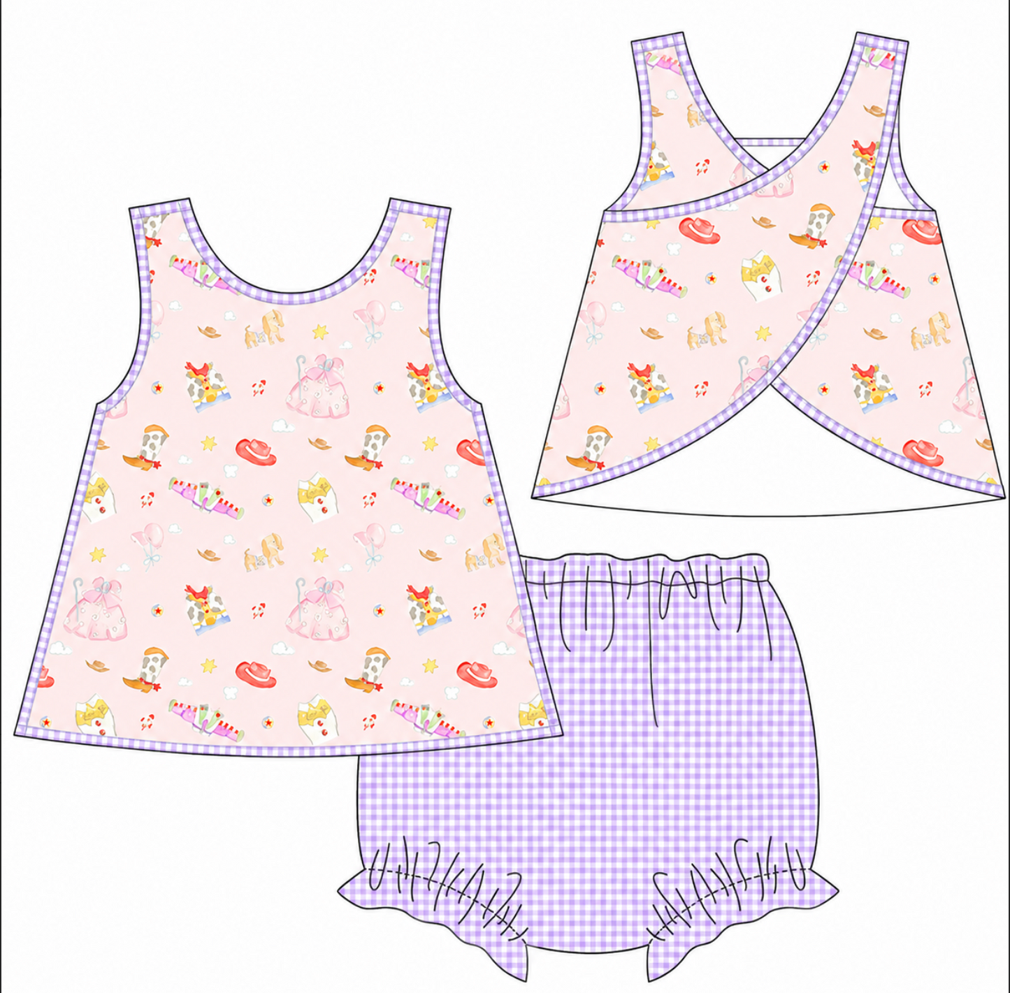 PREORDER:Round Up Swing Back Bloomer Set  (ETA DECEMBER)